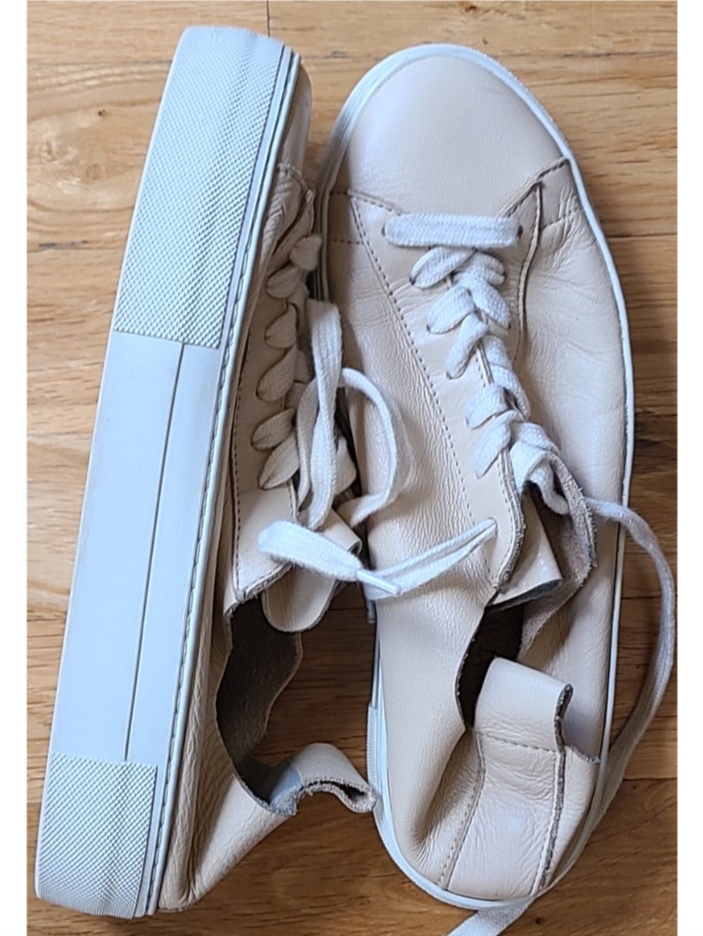 Whowhatwear Daria Platform Leather Sneaker Effortless Chic Sz 7 Quiet Luxury - Picture 4 of 10